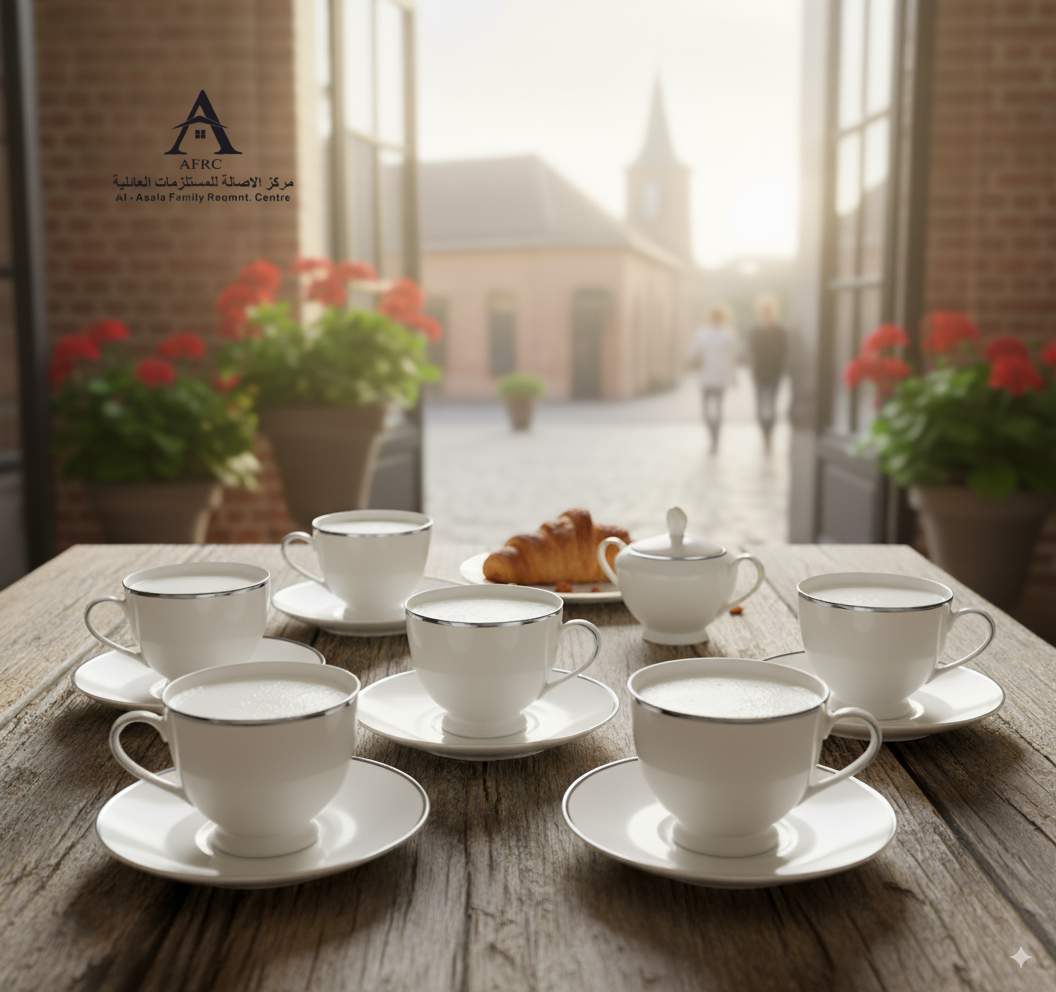 Experience Everyday Elegance with the AFRC Silver Line Milk Cup & Saucer Set