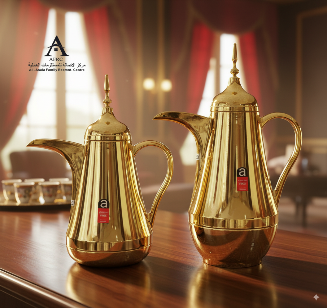 TAKNAS Full Gold Vacuum Flasks - The Ultimate for Arabic Coffee & Tea