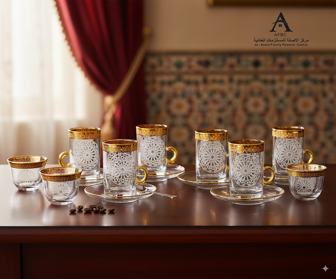 Canba HERA-GOLD: The Ultimate 18-Piece Turkish Tea & Coffee Set (Istikana & Cawa Cups)