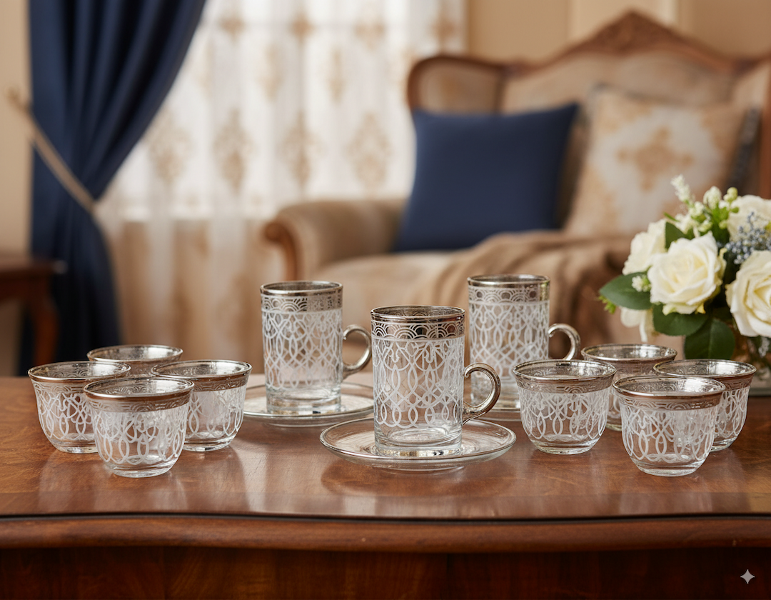 Canba LEONA PLATINUM 18-Piece Set: Elevate Your Hosting with Turkish Craftsmanship